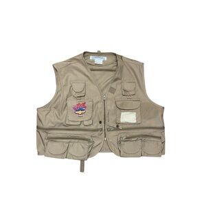 VTG Camel Cigarettes Joe's Fish & Game Club Fishing Vest Tan One Size